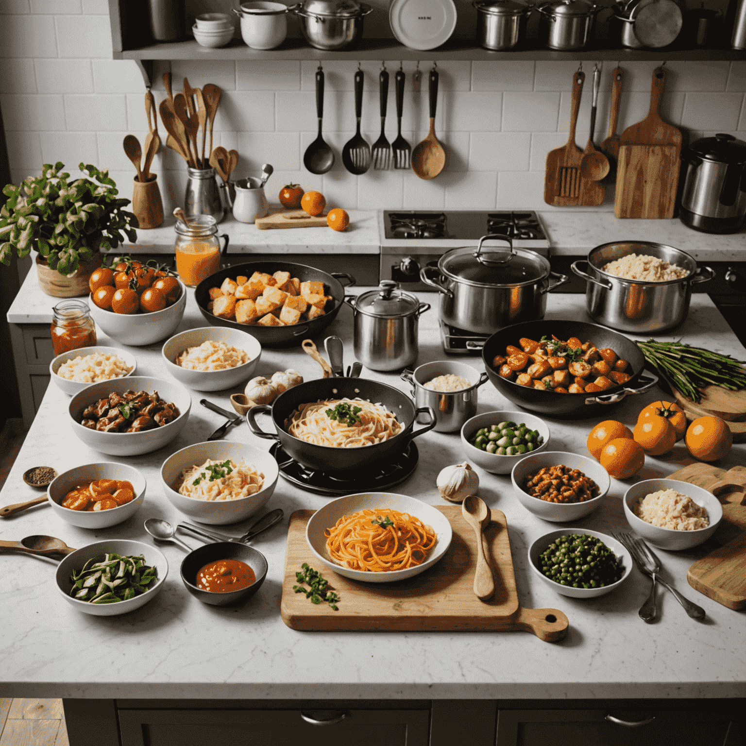 A virtual kitchen in turkeyplaystay with basic cooking utensils and ingredients laid out on a counter, ready for a beginner chef to start their culinary journey.